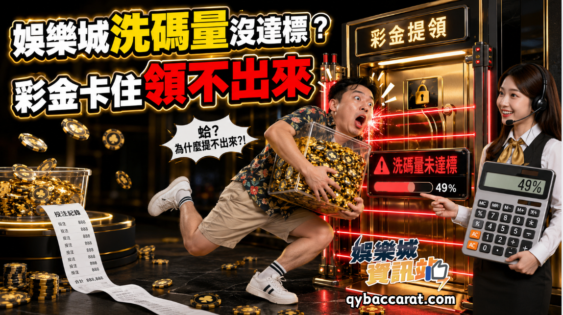 娛樂城洗碼量沒達標？彩金卡住領不出來